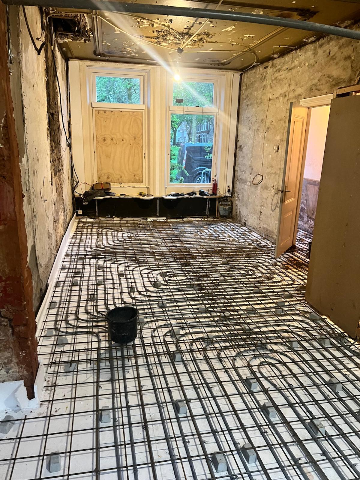 Vloerverwarming in renovatiepand